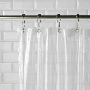 The same set of hooks can be used for your liner and your curtain - just be sure the curtain stays outside the tub.